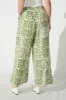 Jeanette Wide leg Pant in Khaki and Cream Tile Cotton Blend sold by St Frock