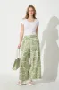 Jeanette Wide leg Pant in Khaki and Cream Tile Cotton Blend sold by St Frock