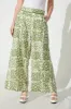 Jeanette Wide leg Pant in Khaki and Cream Tile Cotton Blend sold by St Frock