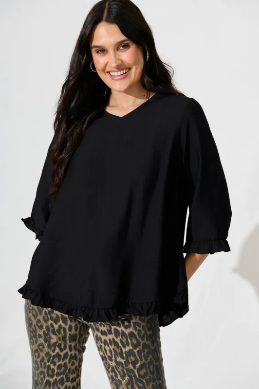 Gia Top in Black sold by St Frock