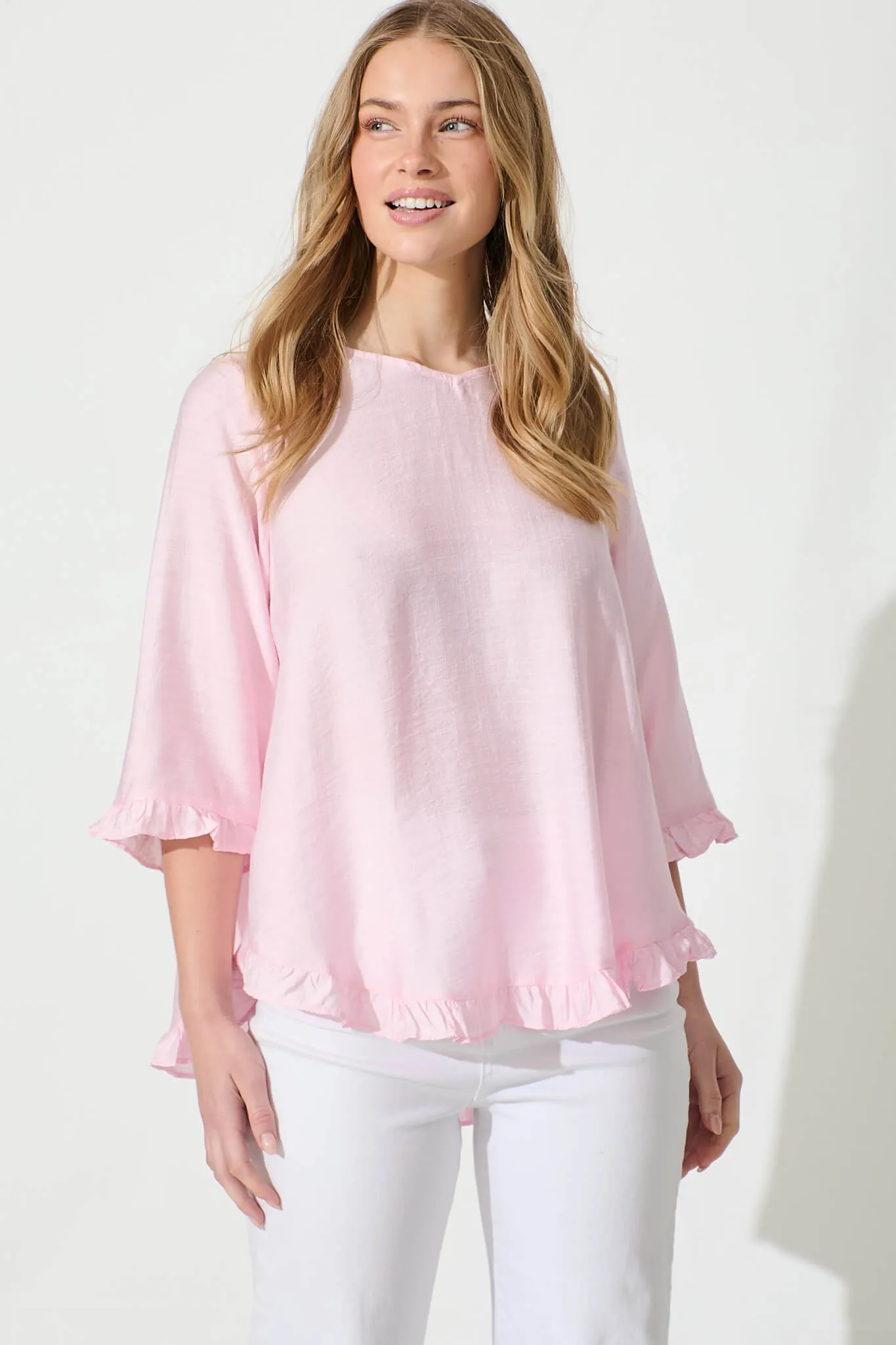 Gia Top in Pale Pink sold by St Frock