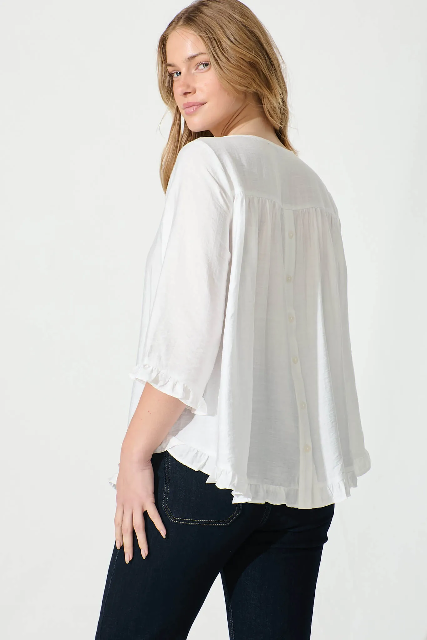 Gia Top in White sold by St Frock product image thumbnail 3