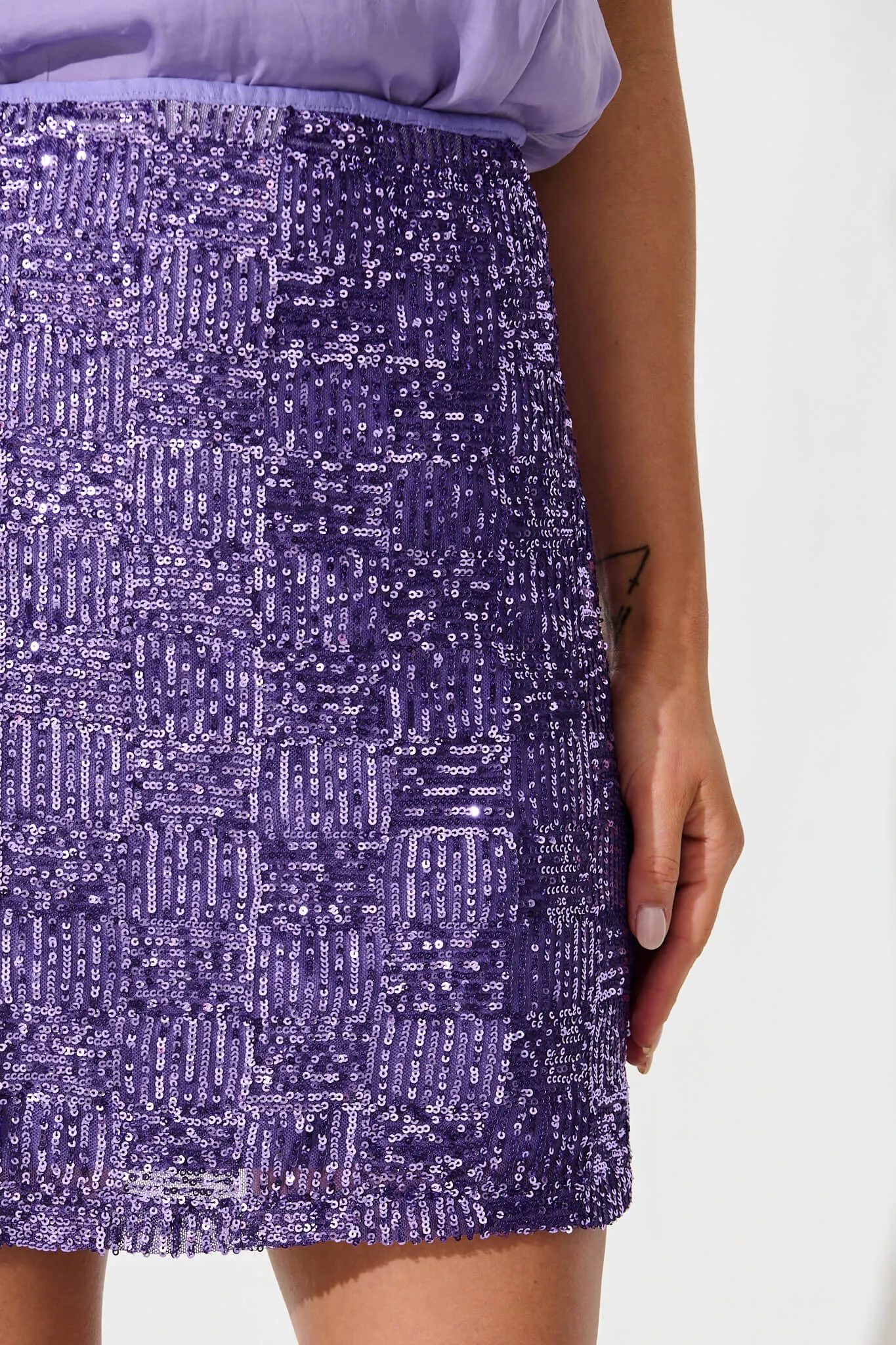 Bejeweled Skirt In Purple Sequin sold by St Frock product image thumbnail 5