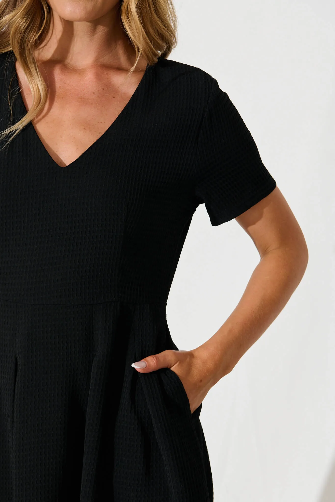 Beth Dress In Textured Black sold by St Frock product image thumbnail 5