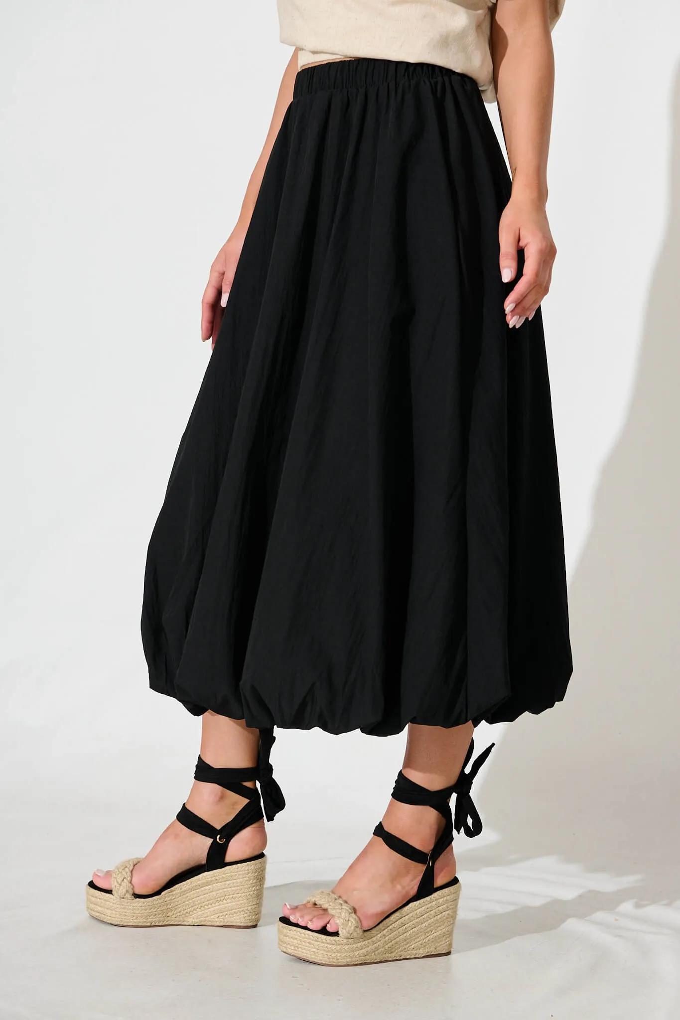 The Kiss Bubble Hem Midi Skirt in Black sold by St Frock product image thumbnail 2