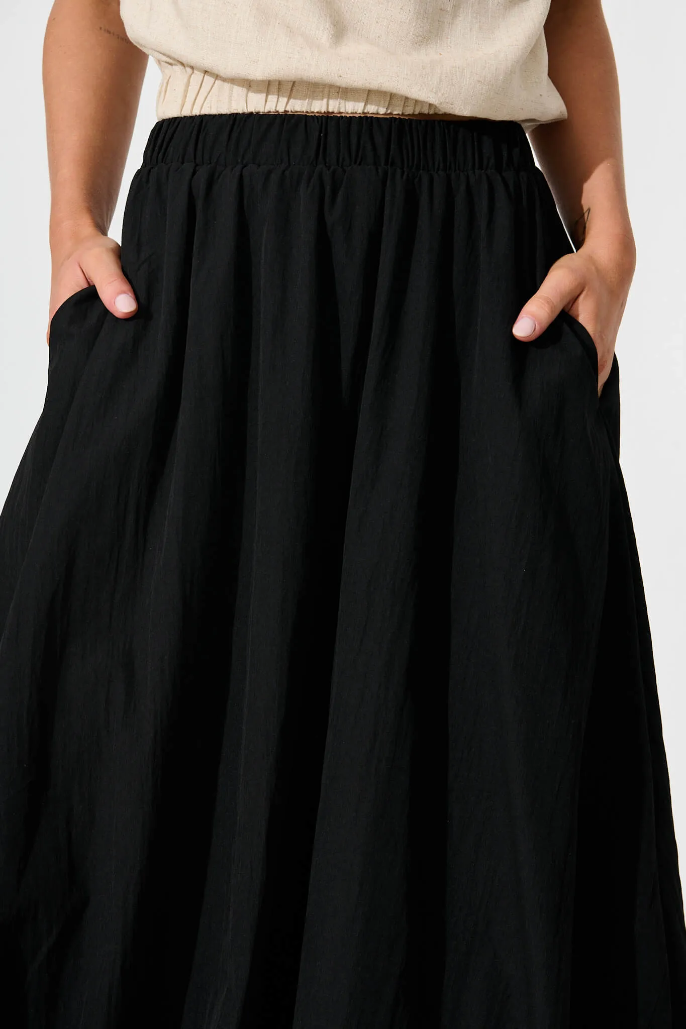 The Kiss Bubble Hem Midi Skirt in Black sold by St Frock product image thumbnail 5