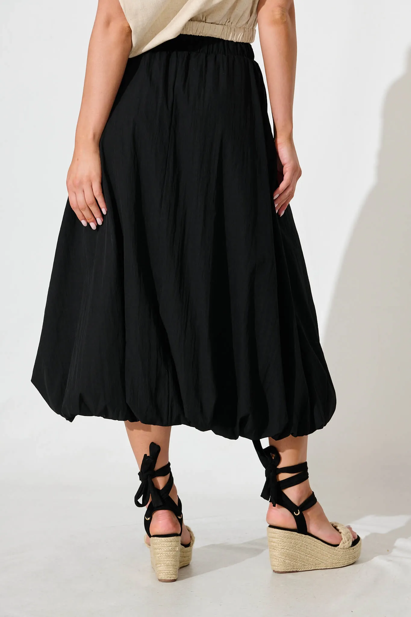 The Kiss Bubble Hem Midi Skirt in Black sold by St Frock product image thumbnail 3