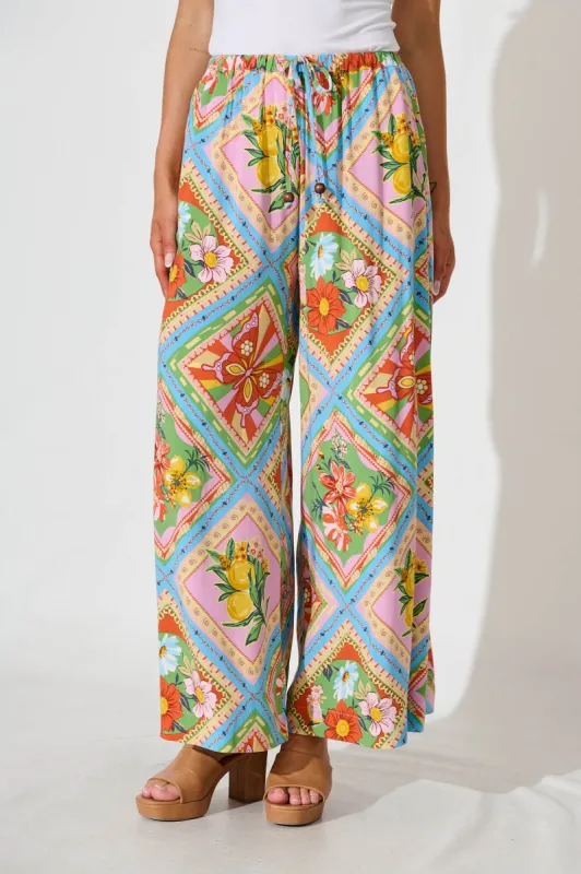 Romeo Pant In Multi Tile Print sold by St Frock