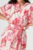 Yuki Midi Dress in White with Pink Floral sold by St Frock