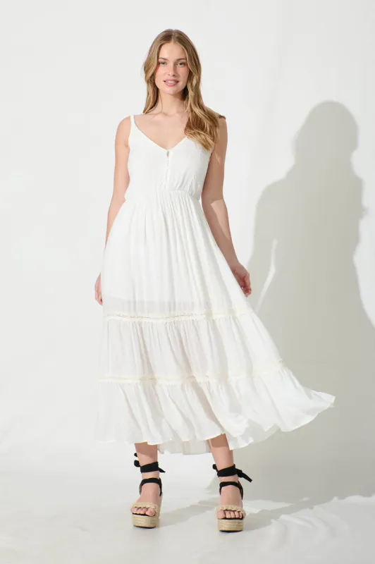 Romilly Maxi Sundress in White sold by St Frock