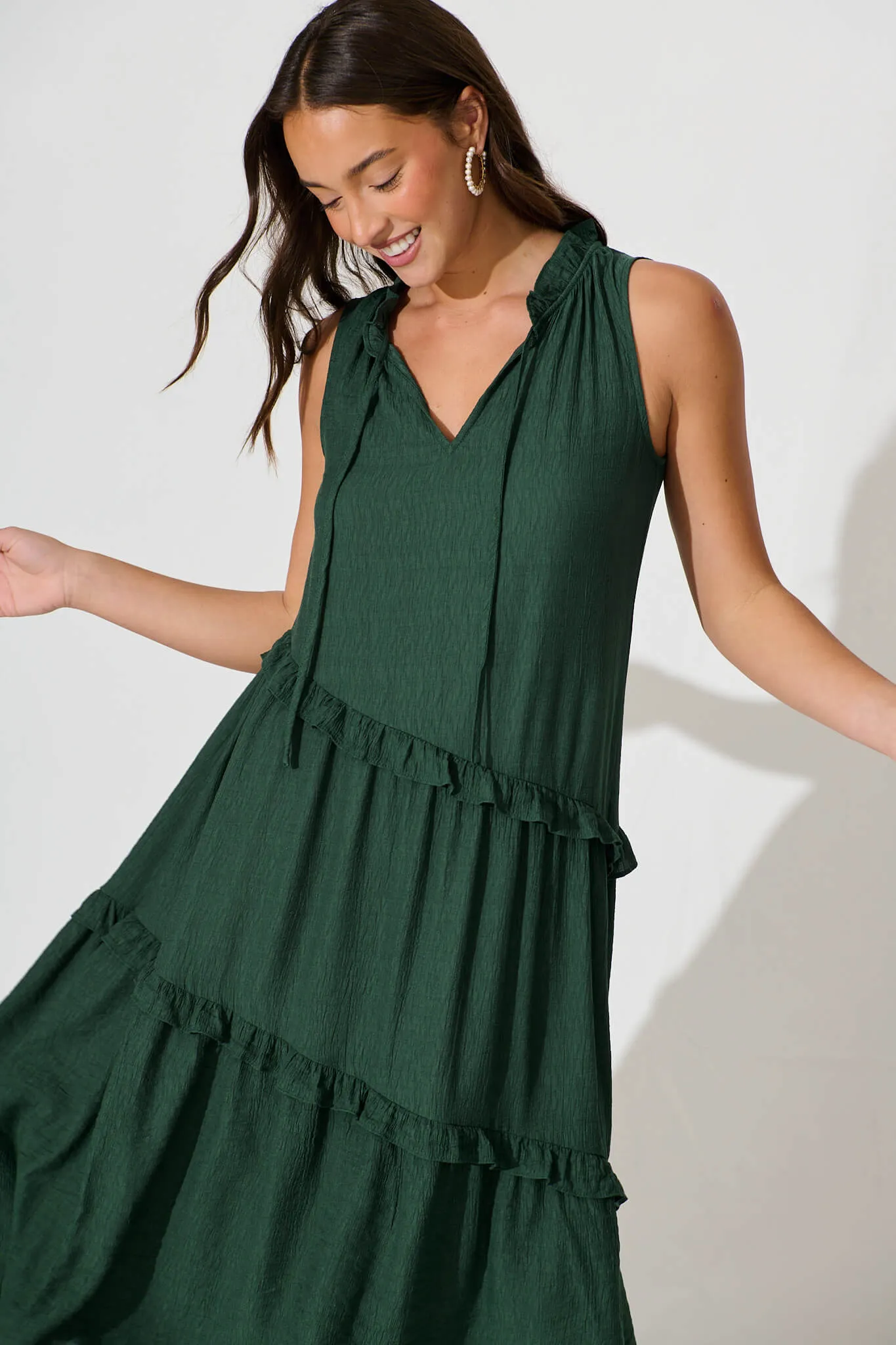 Yelena Midi Dress In Emerald sold by St Frock product image thumbnail 2