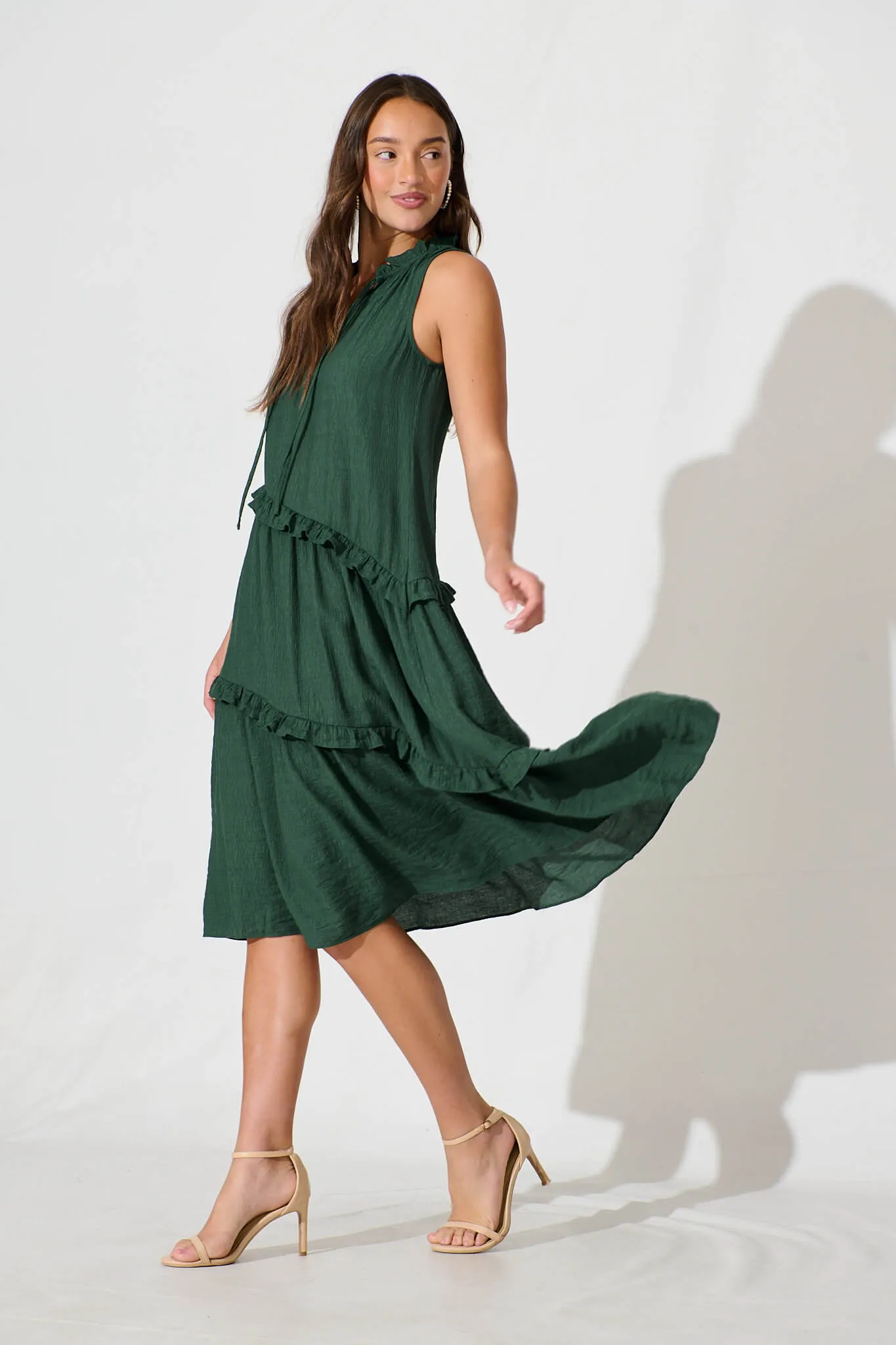 Yelena Midi Dress In Emerald sold by St Frock product image thumbnail 3