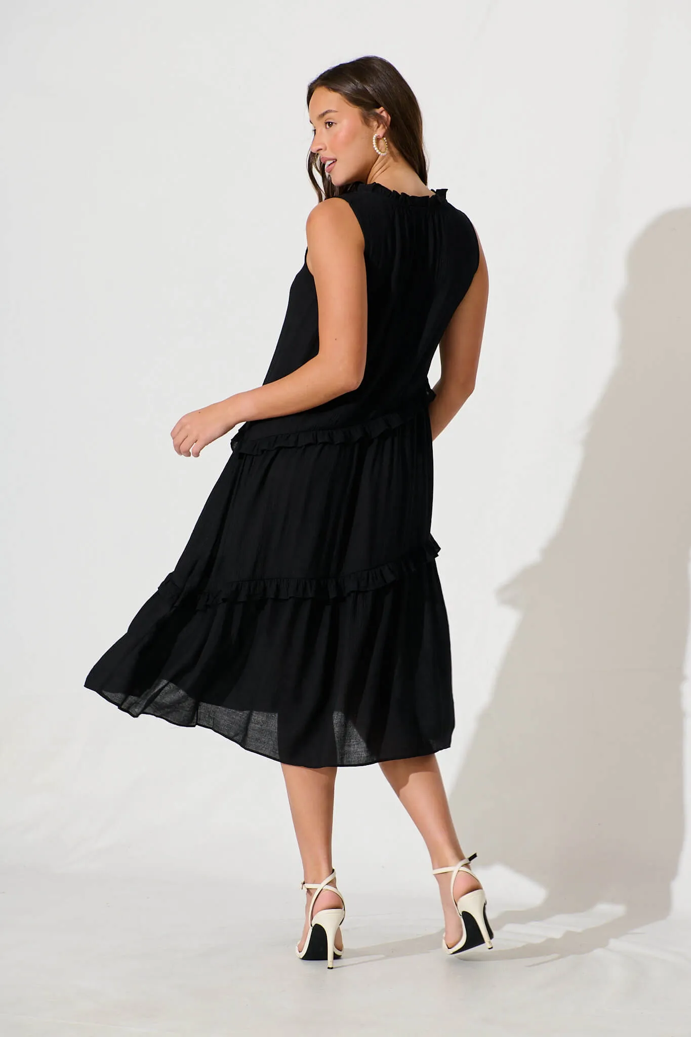 Yelena Midi Dress In Black sold by St Frock product image thumbnail 4