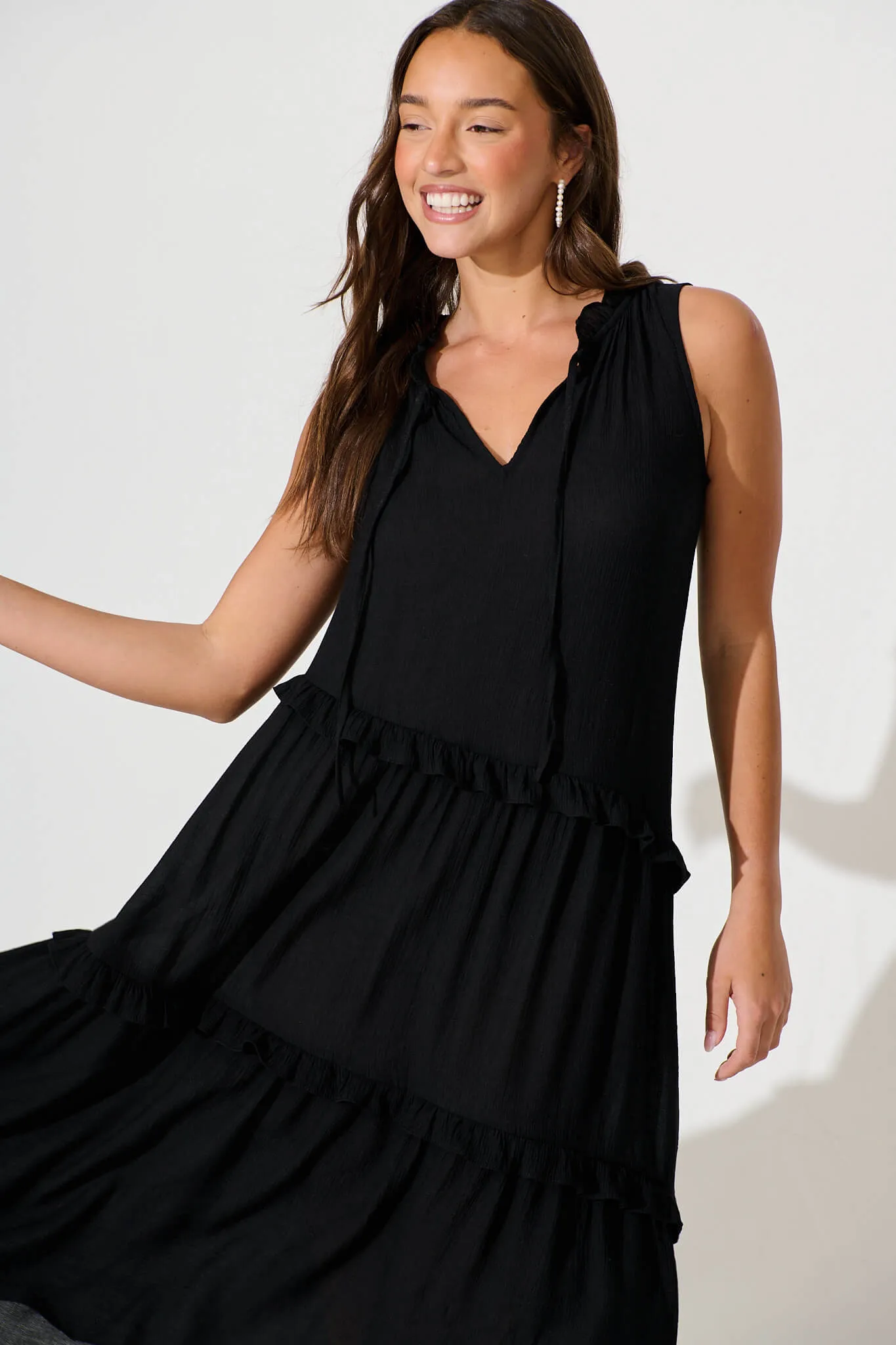 Yelena Midi Dress In Black sold by St Frock product image thumbnail 2