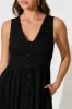 Ryland Midi Dress in Black Linen Cotton sold by St Frock