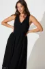 Ryland Midi Dress in Black Linen Cotton sold by St Frock