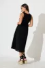 Ryland Midi Dress in Black Linen Cotton sold by St Frock