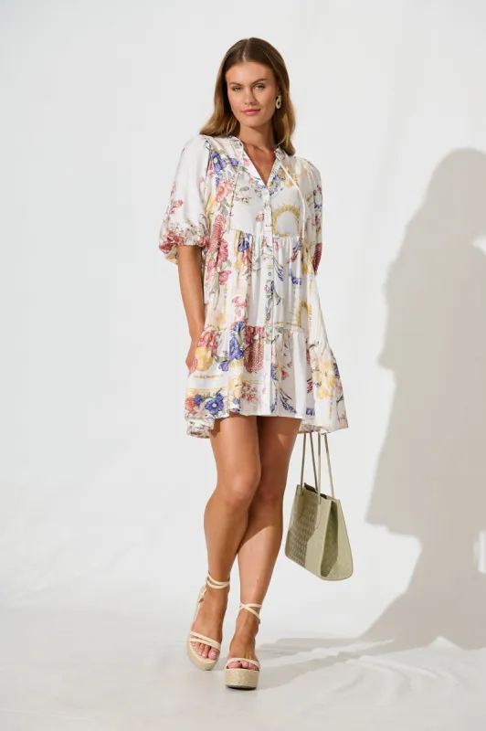 Emelyn Smock Dress In Vintage Floral Print sold by St Frock
