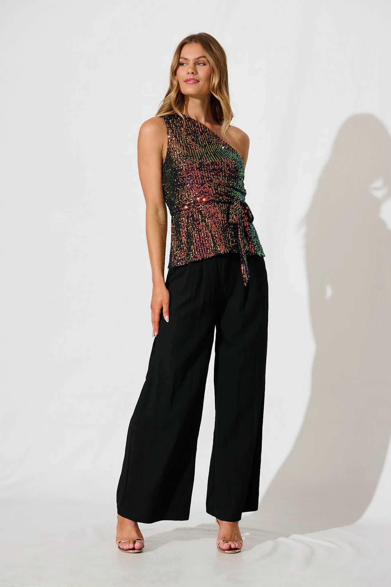 Evening Star One Shoulder Top In Multi Sequin sold by St Frock product image thumbnail 4