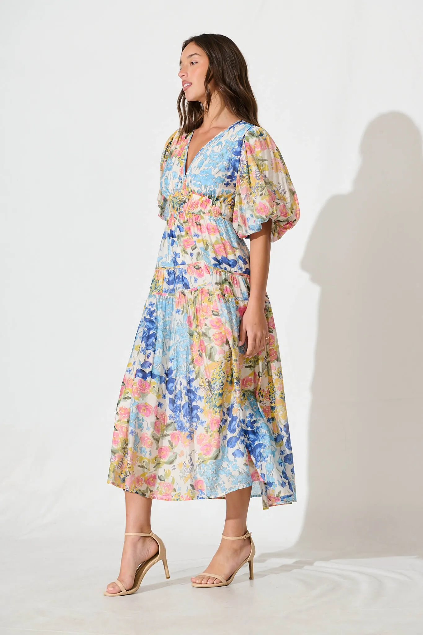 Amalie Midi Dress In Vintage Floral Print sold by St Frock product image thumbnail 3