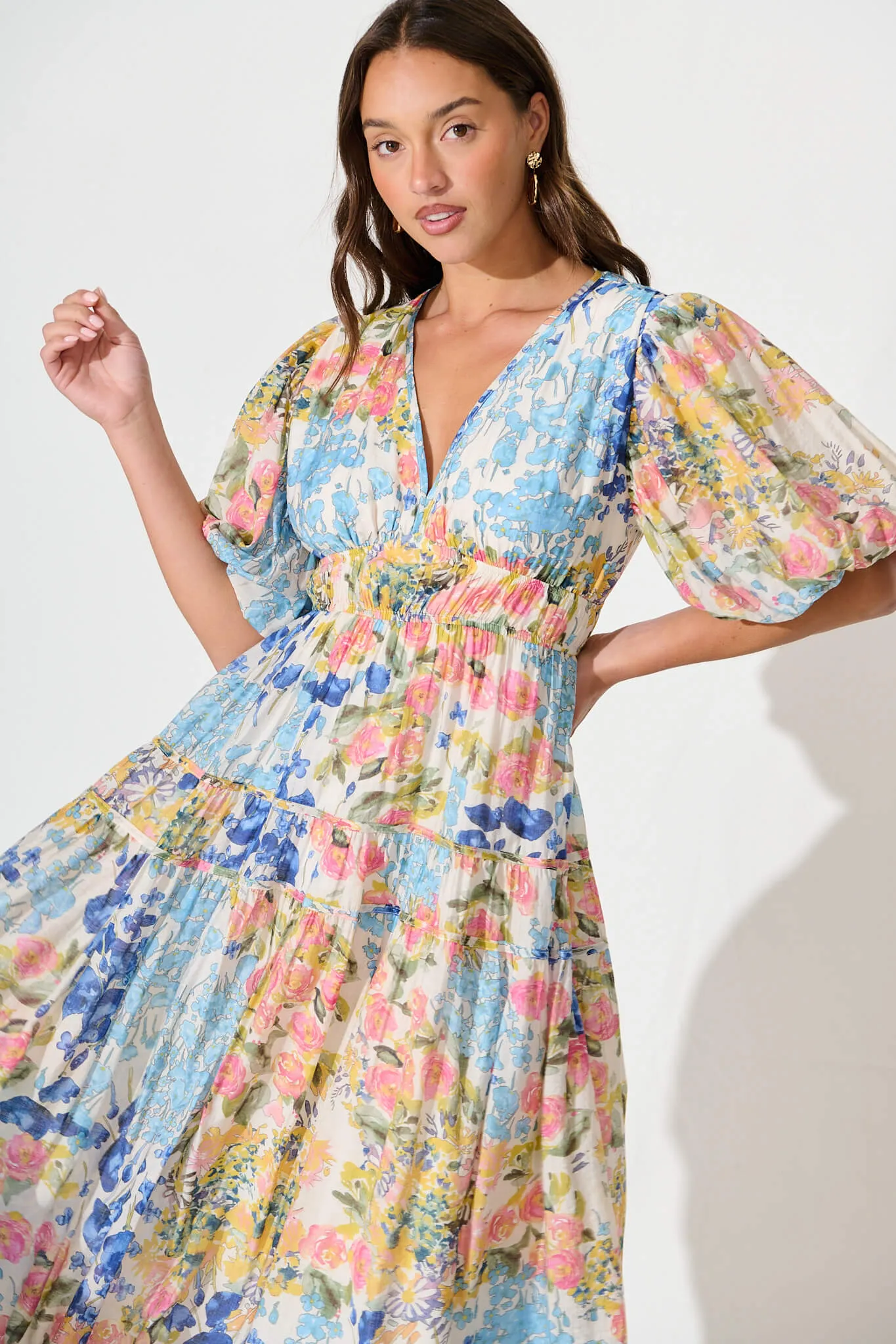 Amalie Midi Dress In Vintage Floral Print sold by St Frock product image thumbnail 2