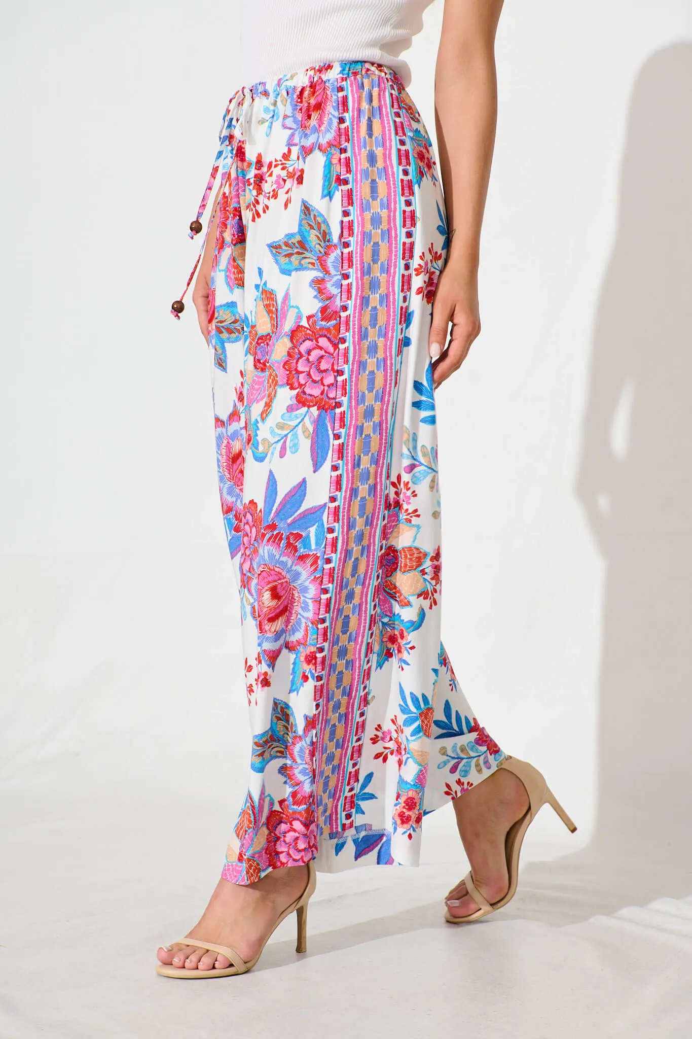 Romeo Pant in Pink Multi Floral Border Print sold by St Frock product image thumbnail 2