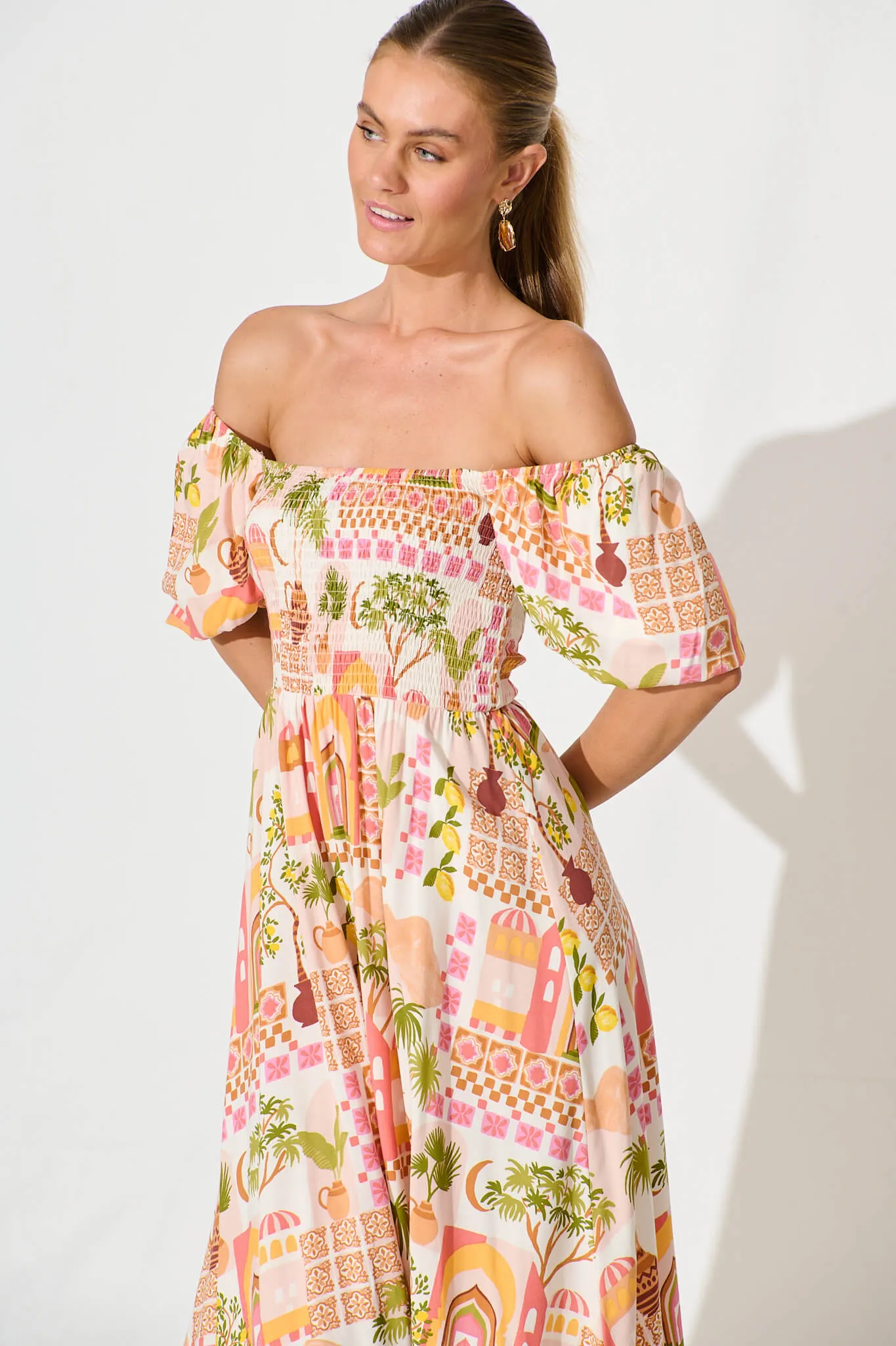 Mariam Midi Dress in Multi Print sold by St Frock product image thumbnail 2