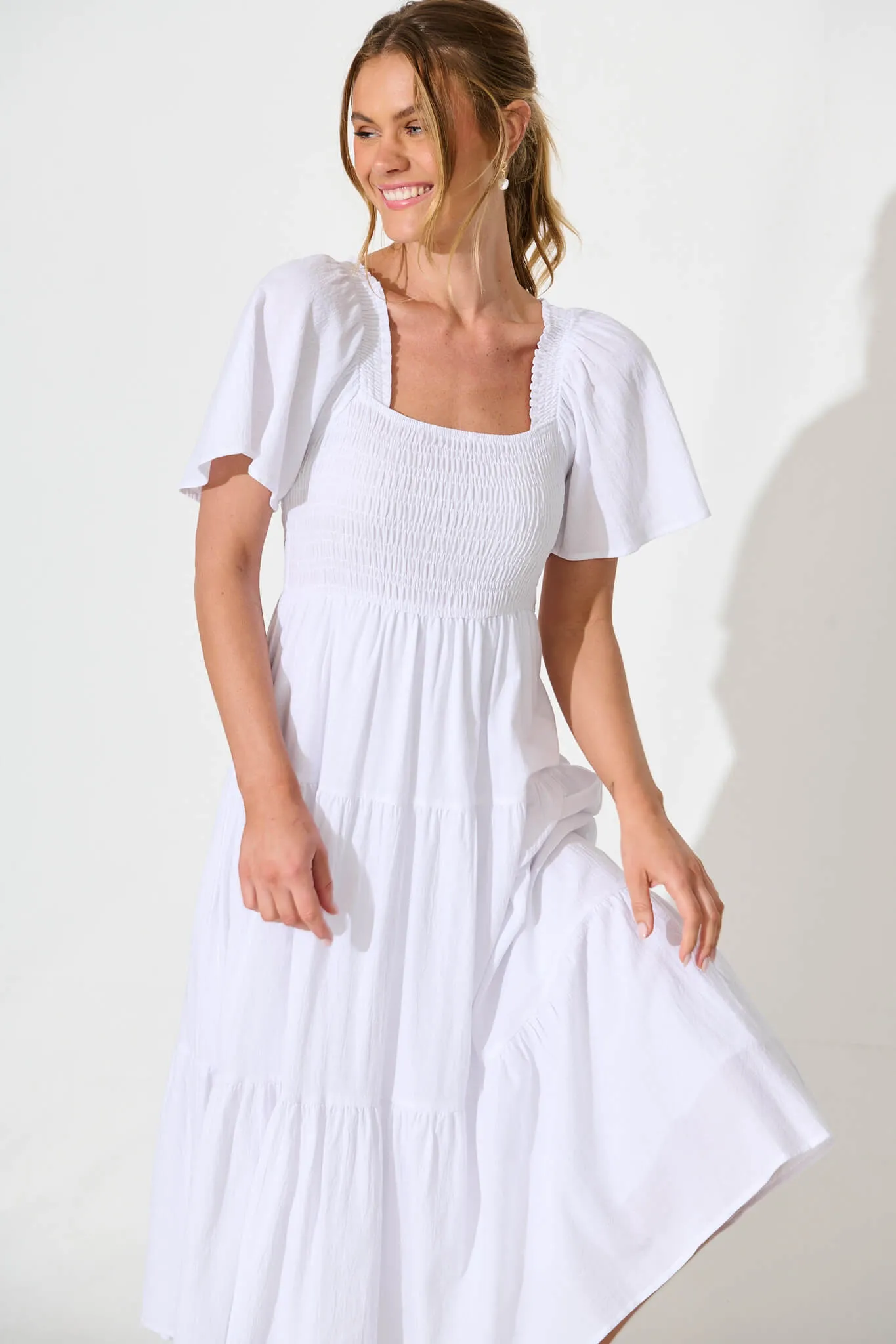 Akino Midi Dress in White sold by St Frock product image thumbnail 2