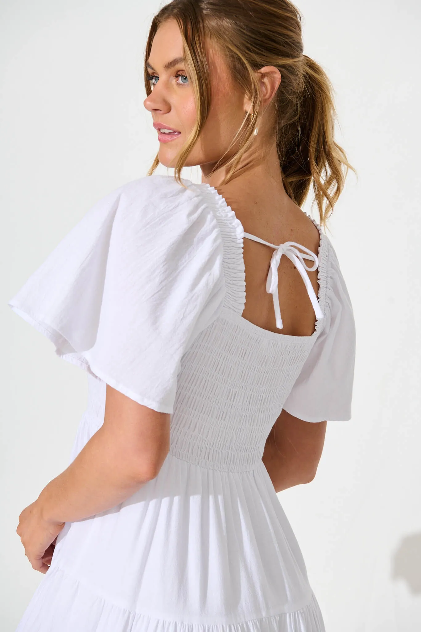 Akino Midi Dress in White sold by St Frock product image thumbnail 5