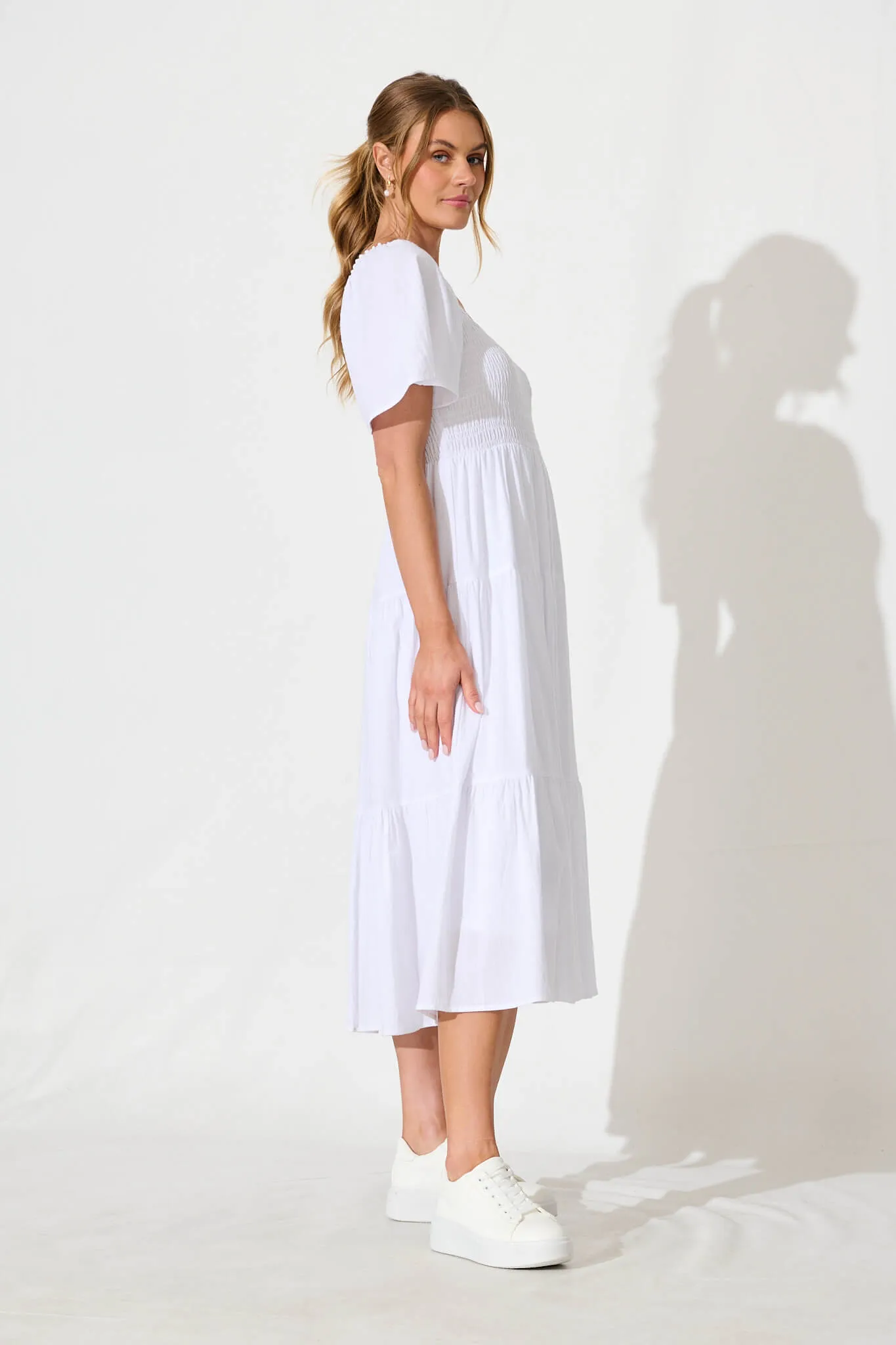 Akino Midi Dress in White sold by St Frock product image thumbnail 3