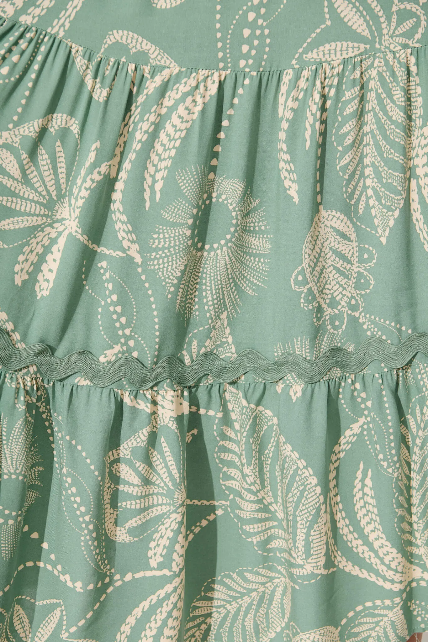 Laconia Midi Dress In Khaki Print with Ric Rac Trim sold by St Frock product image thumbnail 5