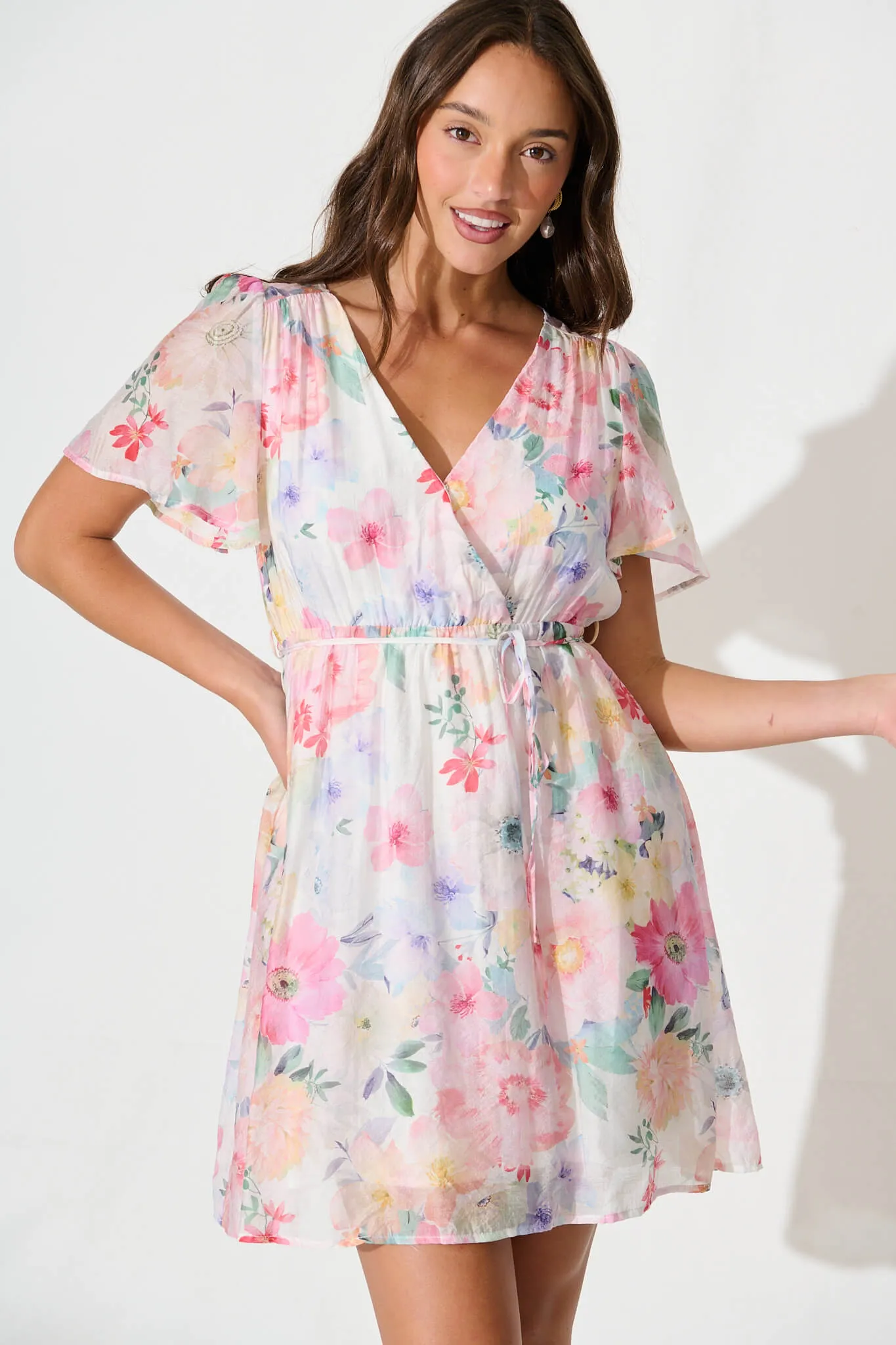 Stana Dress in Pastel Watercolour Floral sold by St Frock product image thumbnail 2