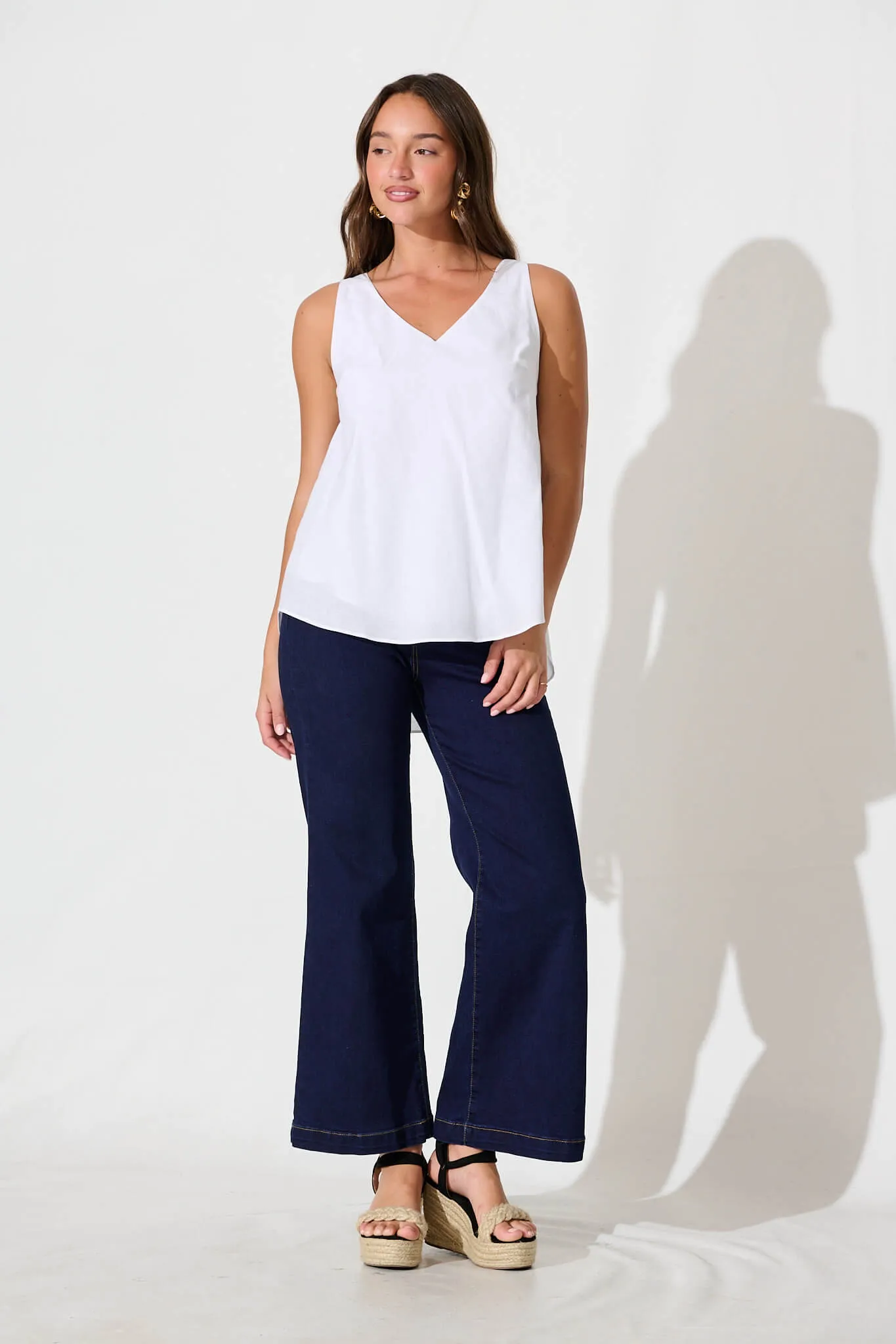 Kaycie Top in White Cotton Linen sold by St Frock product image thumbnail 4