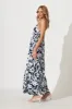 Matilda Maxi Sundress In Navy With Cream Floral sold by St Frock