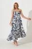 Matilda Maxi Sundress In Navy With Cream Floral sold by St Frock