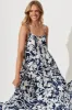Matilda Maxi Sundress In Navy With Cream Floral sold by St Frock