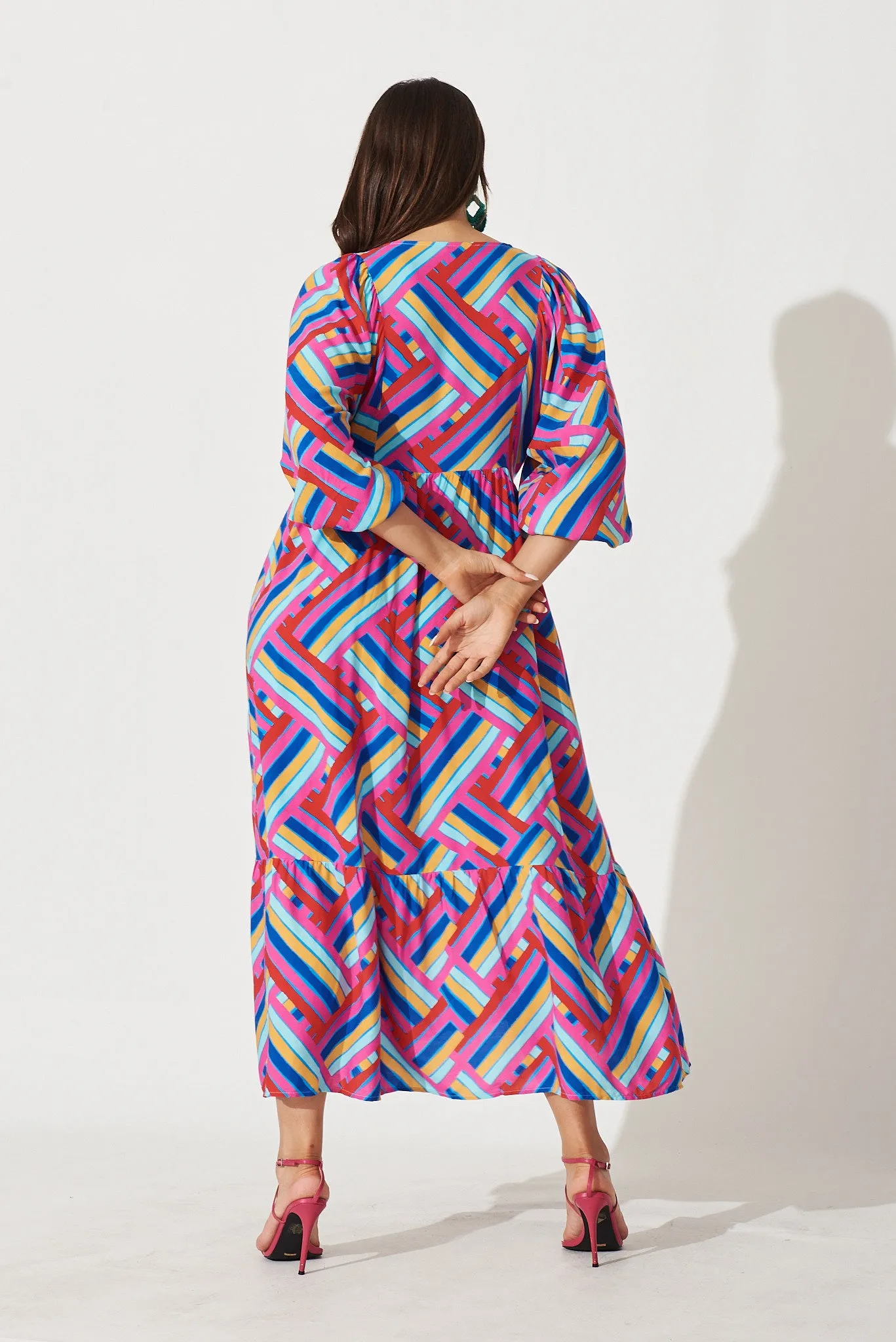 Annika Midi Dress In Multi Geometric Print sold by St Frock product image thumbnail 4
