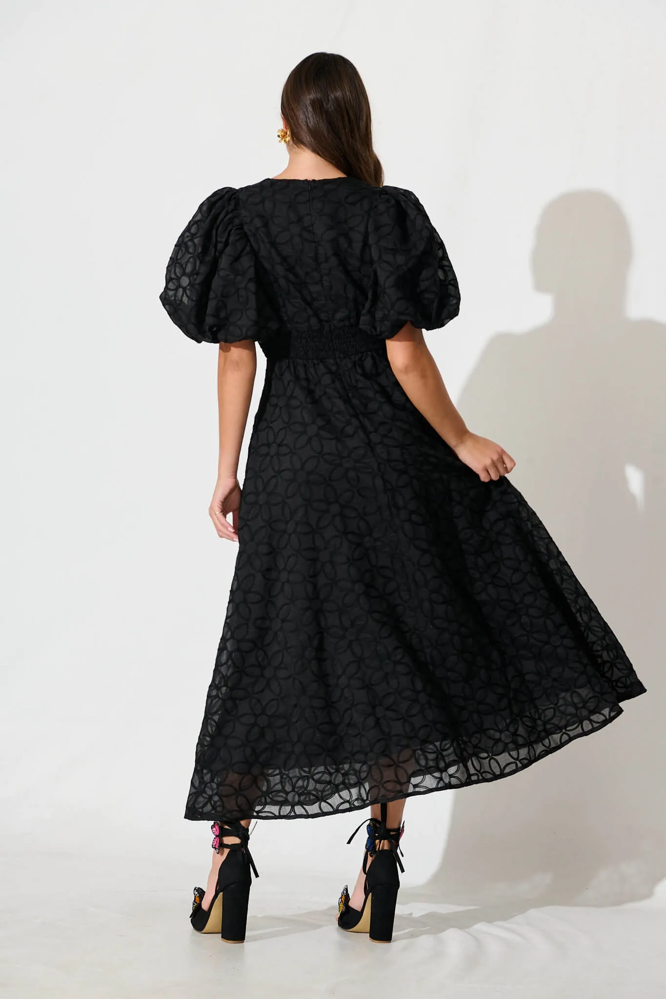 PRE ORDER Countess Maxi Dress In Black Embroidered Organza sold by St Frock product image thumbnail 4
