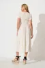Zenith Midi Dress in Oatmeal Linen Blend sold by St Frock