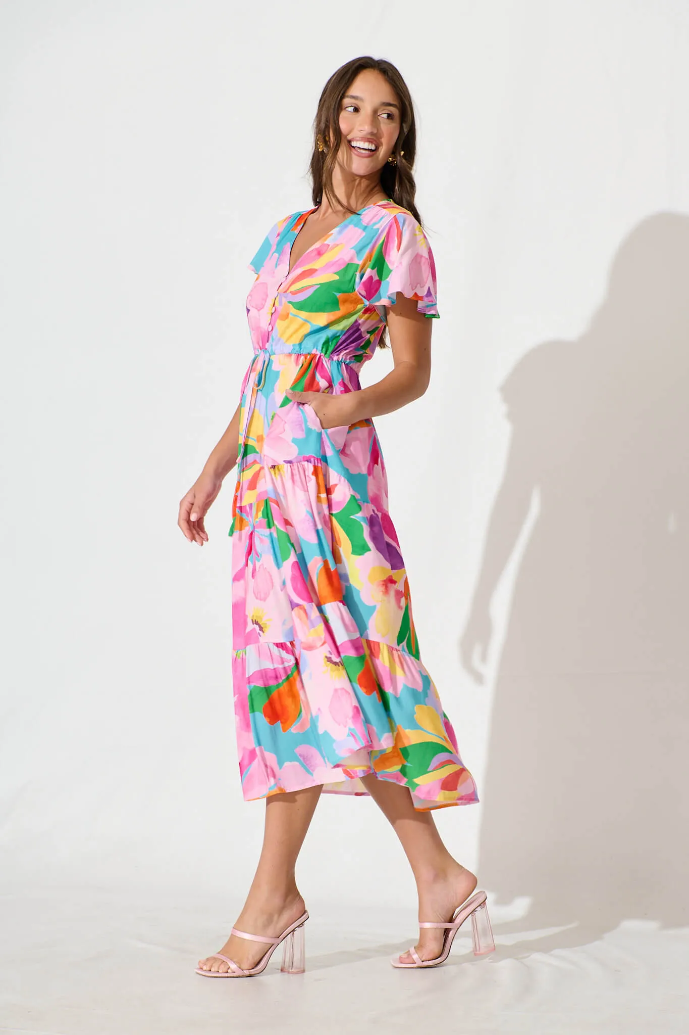 Saturday Midi Dress in Multi Print sold by St Frock product image thumbnail 3
