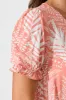Tessy Top in Peach with White Leaf sold by St Frock