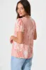 Tessy Top in Peach with White Leaf sold by St Frock