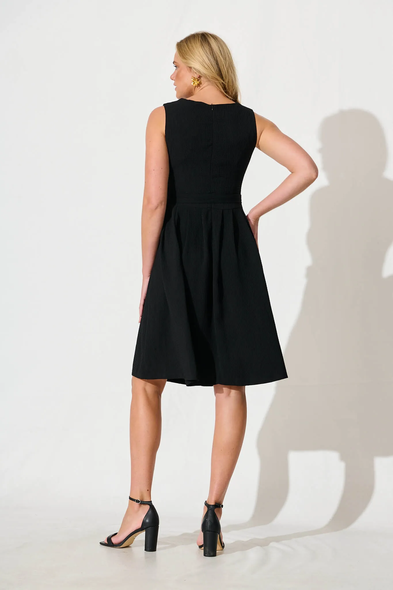 Jardina Dress in Textured Black sold by St Frock product image thumbnail 4