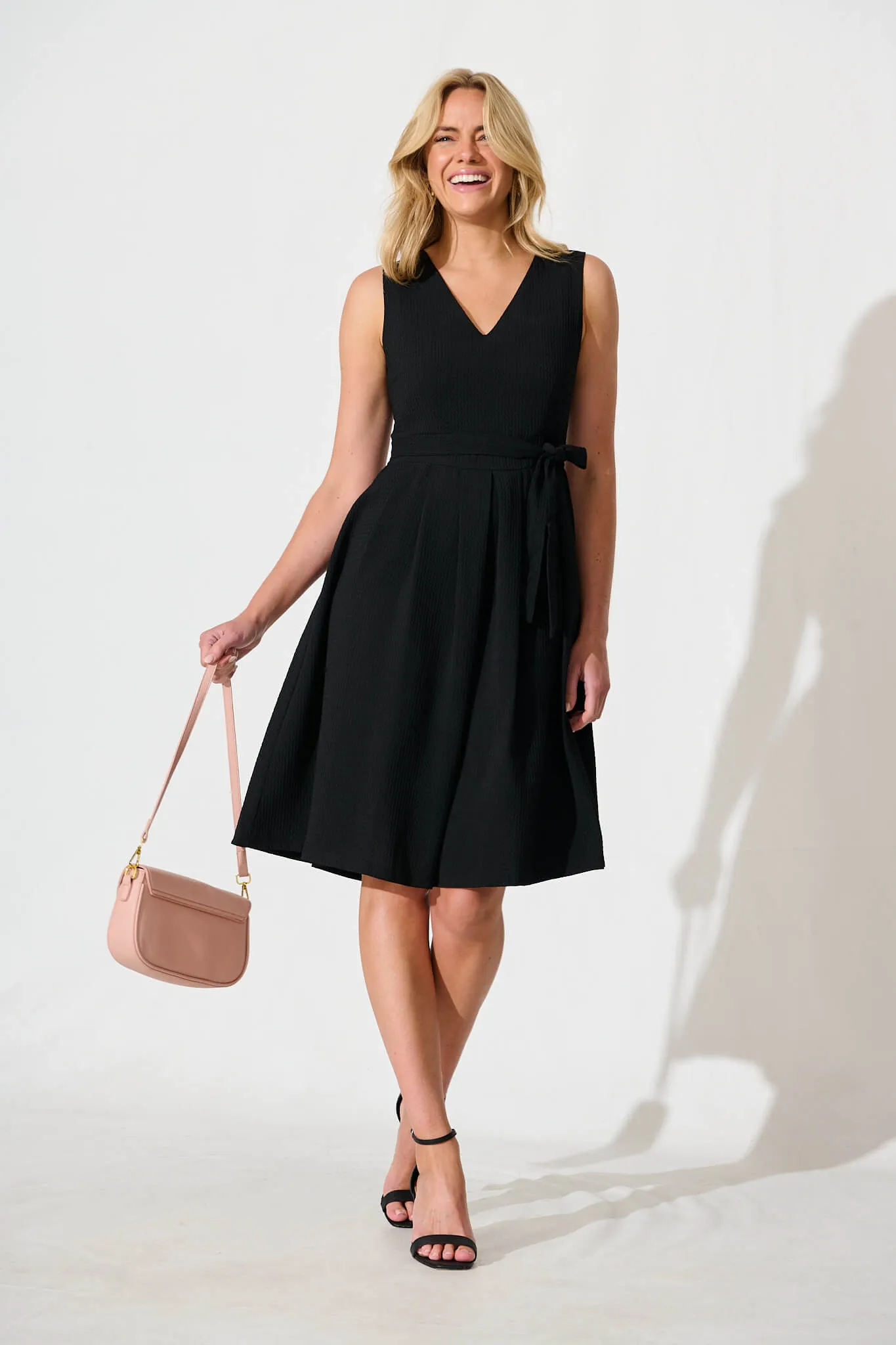 Jardina Dress in Textured Black sold by St Frock product image thumbnail 5