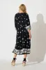 Barrymore Midi Smock Dress in Black with Cream Print sold by St Frock