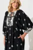 Barrymore Midi Smock Dress in Black with Cream Print sold by St Frock