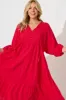 Barrymore Midi Smock Dress in Red sold by St Frock