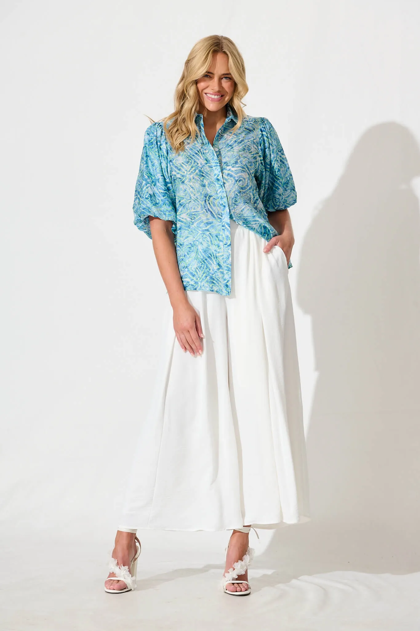 Aeryn Shirt in Blue Print sold by St Frock product image thumbnail 4