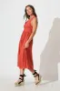 Ryland Midi Dress in Rust Linen Cotton sold by St Frock