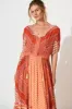 Minara Maxi Dress in Multi Orange Patchwork sold by St Frock
